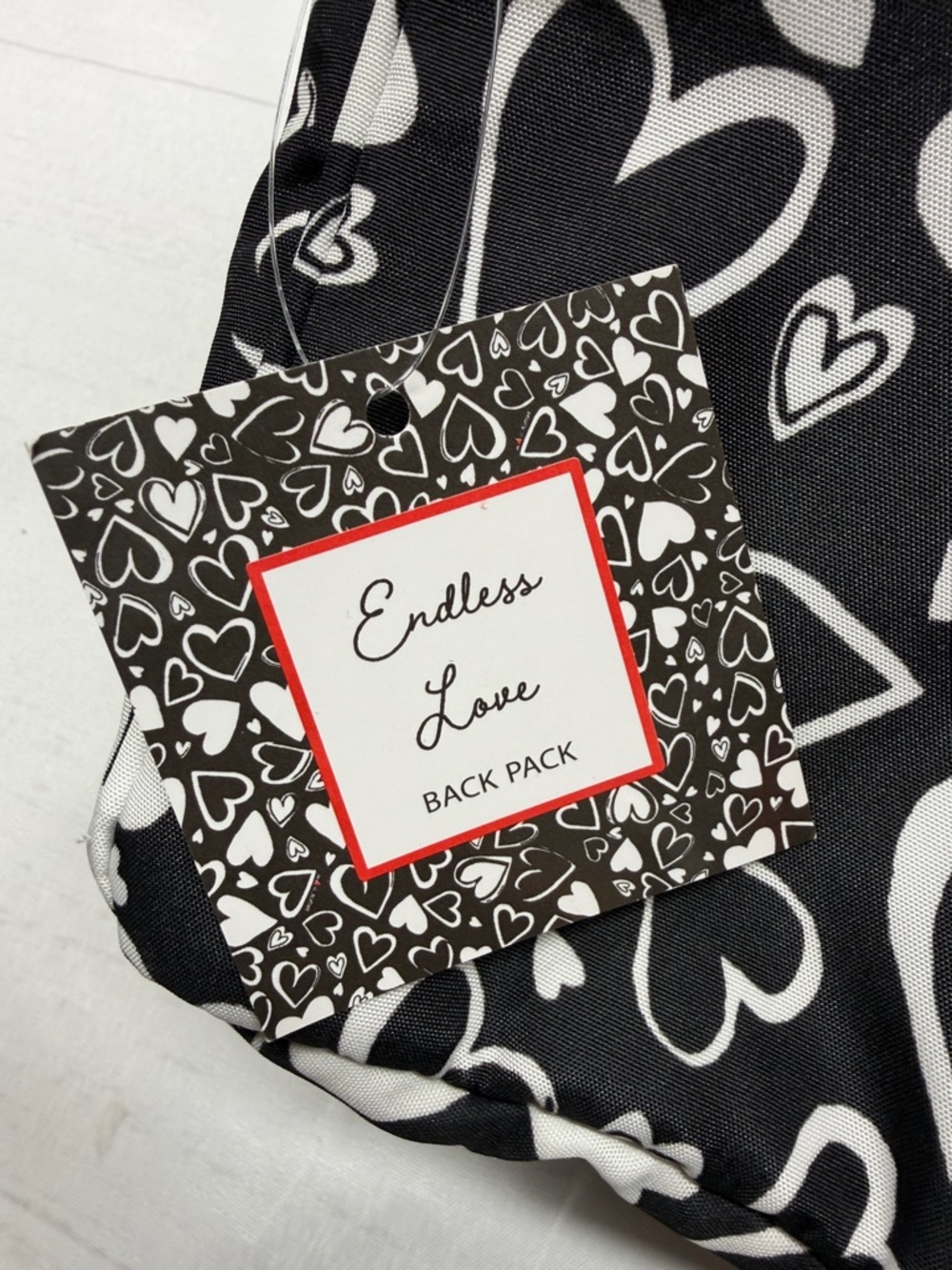 Brighton NWT Endless Love Black and White Heart Pattern Backpack - Picture 7 of 8